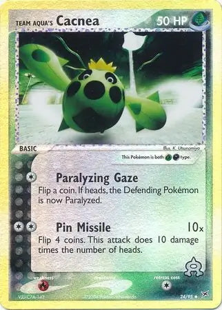Team Magma v Aqua Team Aqua's Cacnea #24/95 reverse holo